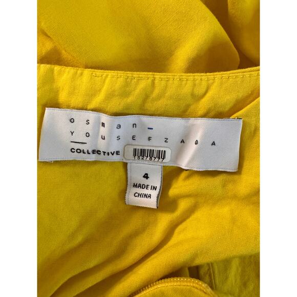 Osman Yousefzada x RTR Women's Yellow T-Shirt Mini Dress Size 4 - Picture 7 of 8